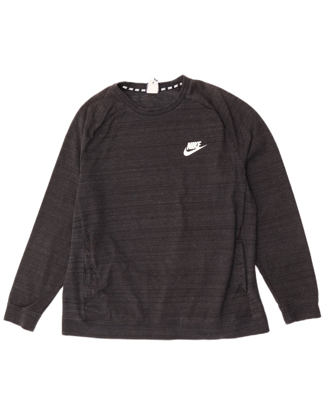 Nike Mens Sweatshirt Jumper XL Black Flecked Cotton