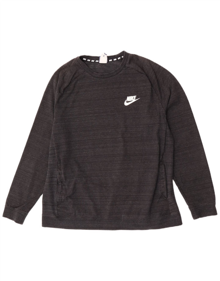 Nike Mens Sweatshirt Jumper XL Black Flecked Cotton