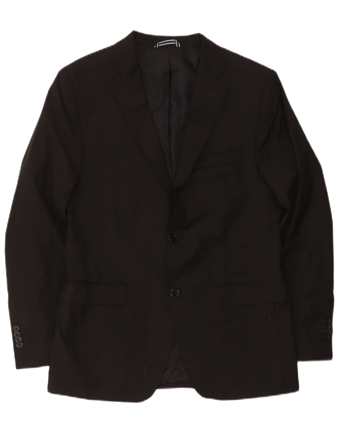 Massimo Dutti Mens 2 Button Blazer Jacket EU 54 XL Black Wool