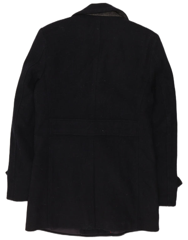 Angelo Litrico Mens Pea Coat UK 36 Small Navy Blue Wool
