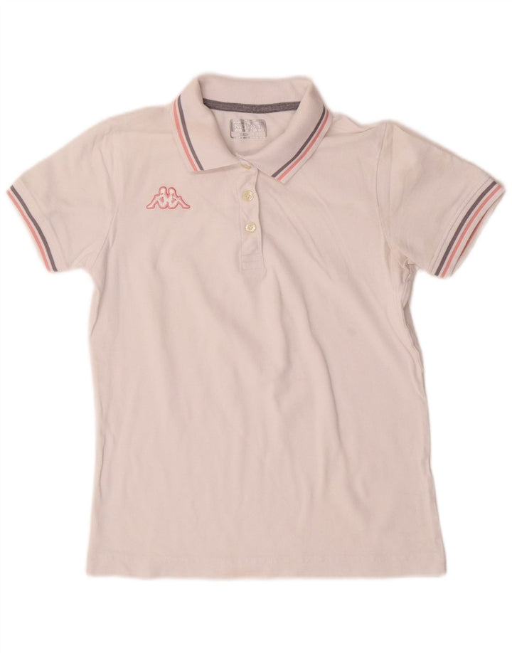 KAPPA Womens Polo Shirt UK 12 Medium White