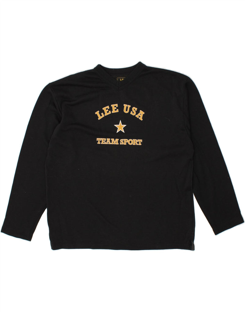 LEE Boys Graphic Top Long Sleeve 11-12 Years Medium Black | Vintage Lee | Thrift | Second-Hand Lee | Used Clothing | Messina Hembry 