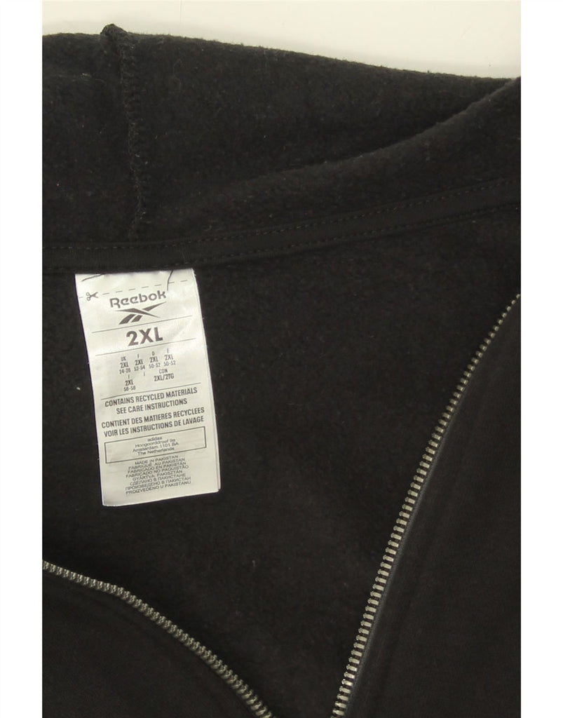 REEBOK Womens Zip Hoodie Sweater UK 24/26 2XL Black Cotton Vintage Reebok and Second-Hand Reebok from Messina Hembry 
