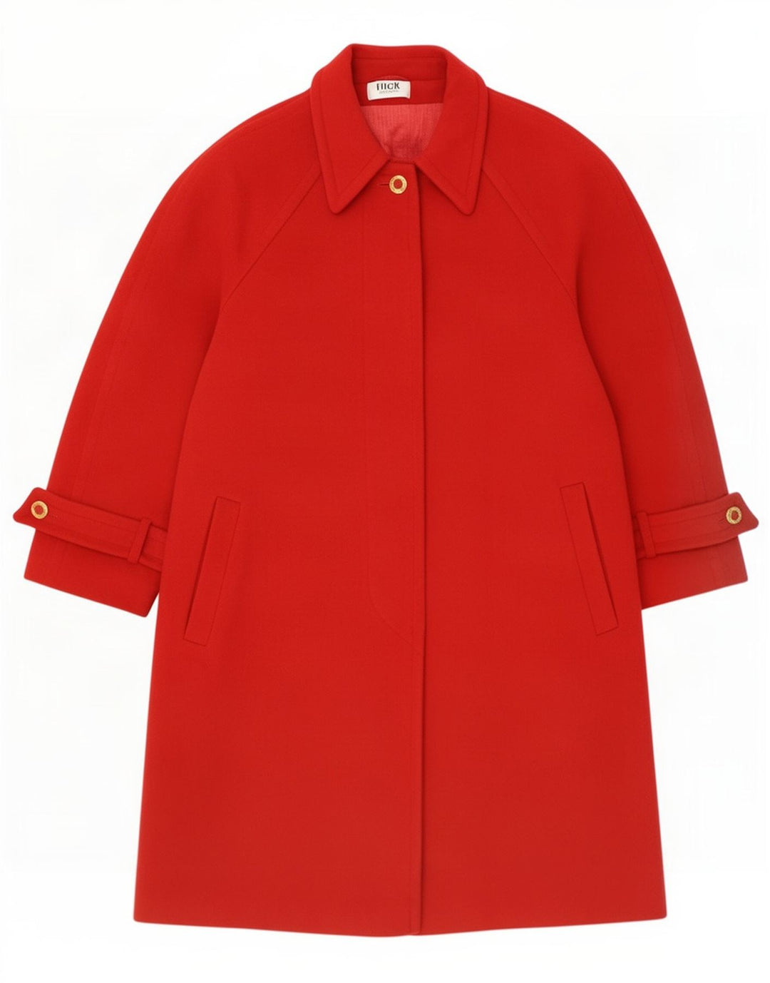 Vintage Womens Oversized Overcoat EU 40 Medium Red Wool