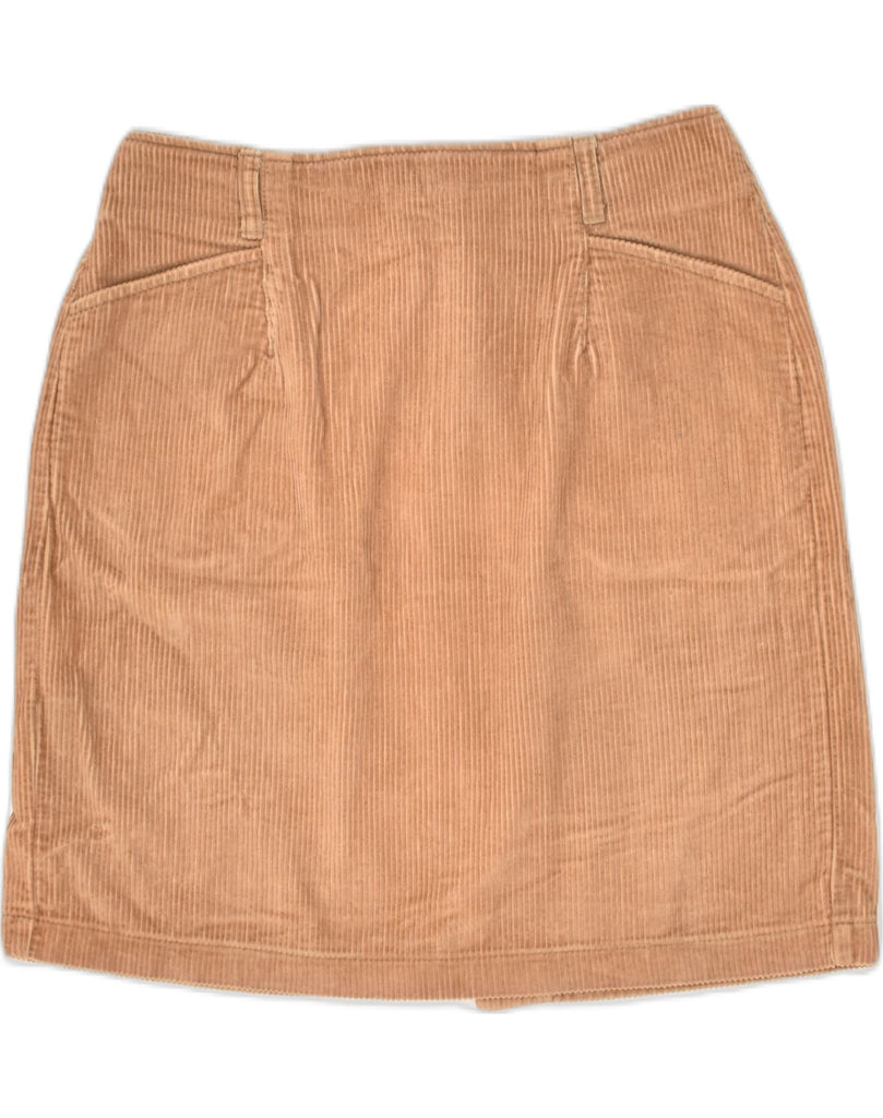 EDDIE BAUER Womens Corduroy Skirt US 12 Large W30 Beige Cotton | Vintage Eddie Bauer | Thrift | Second-Hand Eddie Bauer | Used Clothing | Messina Hembry 