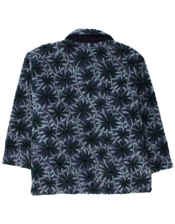 Vintage Womens Loose Fit Windbreaker Coat UK 16 Large Purple Floral