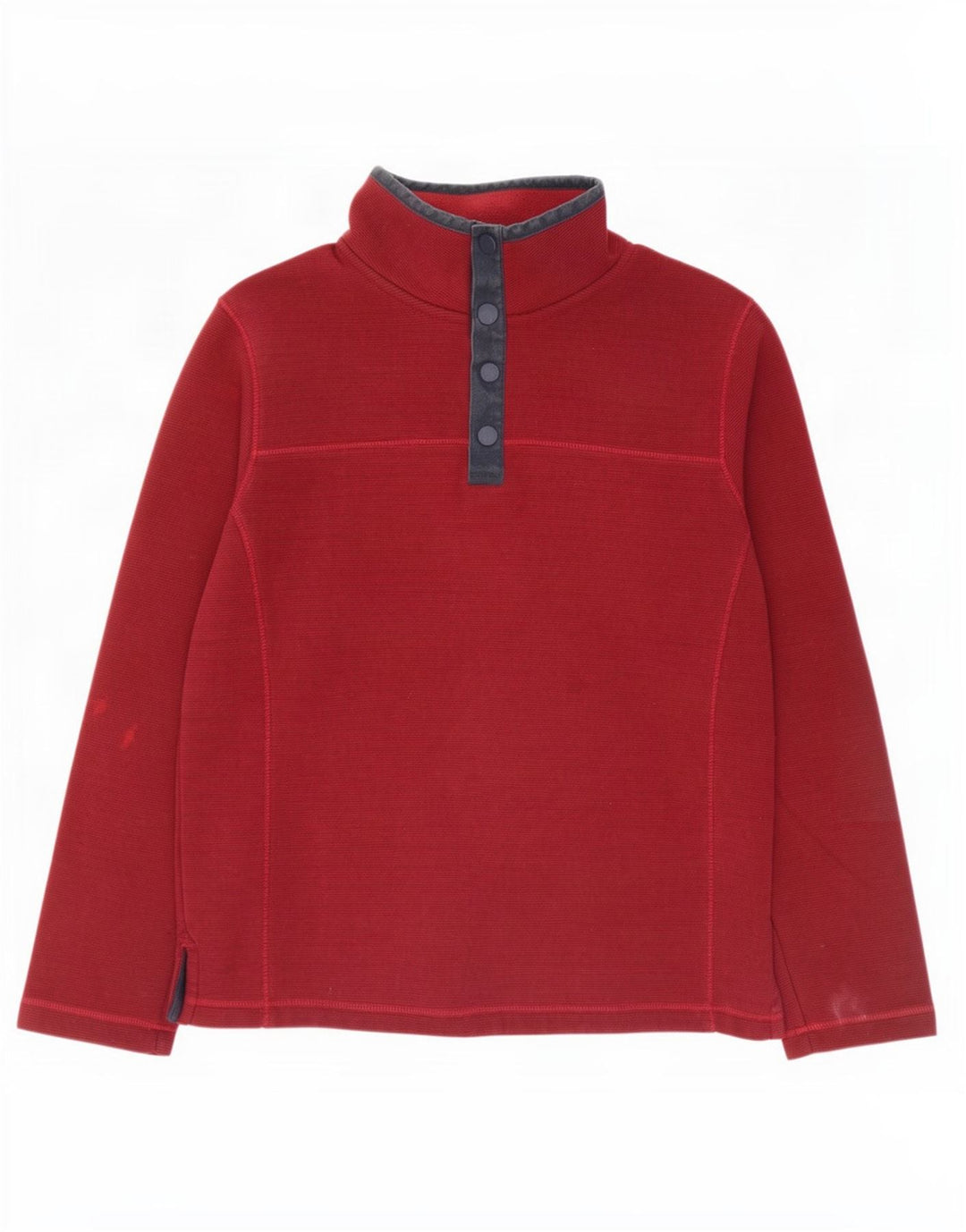 Fat Face Mens Button Neck Sweatshirt Jumper Medium Burgundy Pinstripe