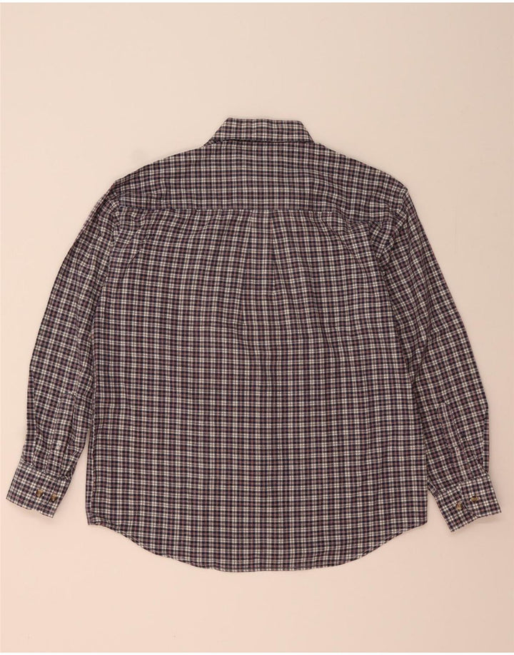 Marlboro Classics Mens Shirt Large Navy Blue Check Cotton