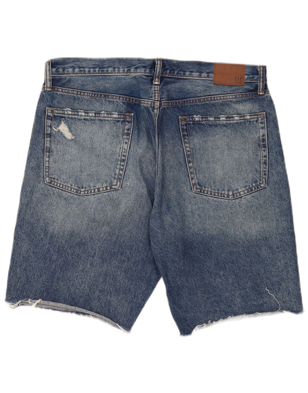 Gap Mens Distressed Denim Shorts W34 Large Blue Cotton