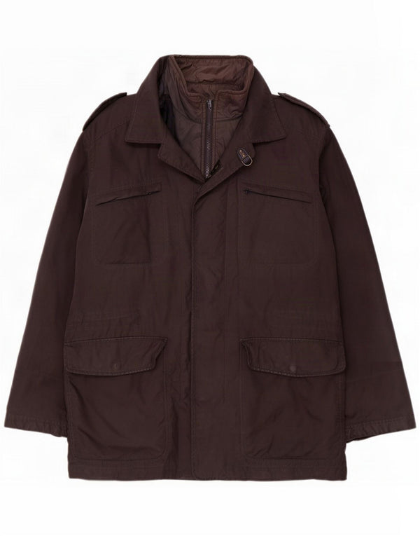 Fay Mens Military Jacket UK 38 Medium Black Polyamide
