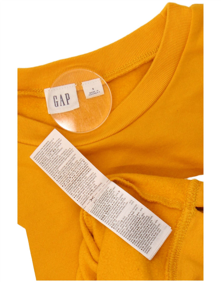 GAP Womens Oversized Graphic Sweatshirt Jumper UK 10 Small Yellow Cotton