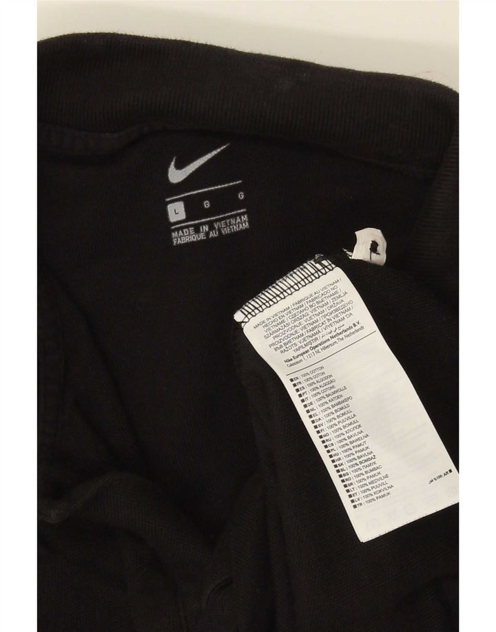 Nike Mens Polo Shirt Large Black Cotton