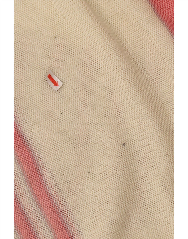 VINTAGE Womens Boat Neck Jumper Sweater UK 14 Medium Pink Colourblock