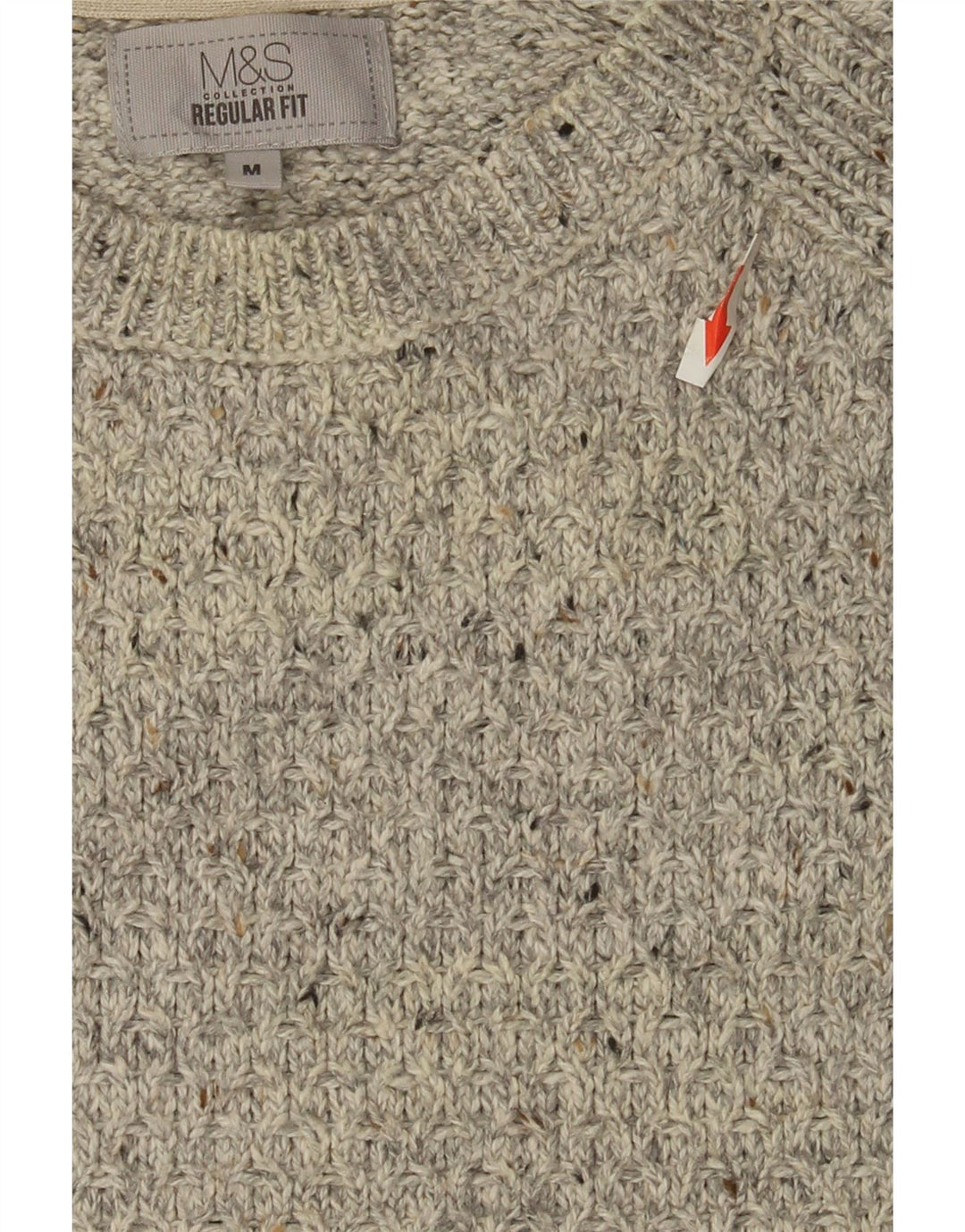 Marks & Spencer Mens Crew Neck Jumper Sweater Medium Grey Flecked