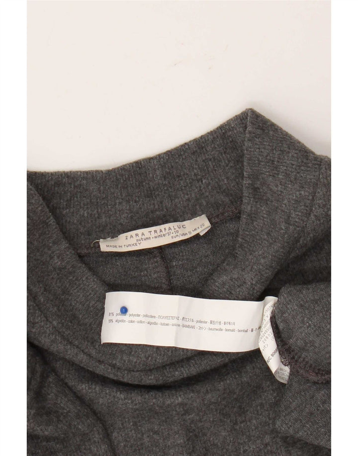 Zara Womens Short Sleeves Jumper Dress UK 10 Small Grey Polyester