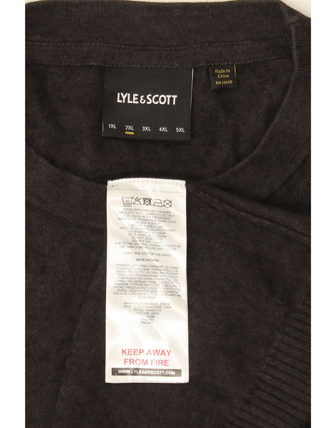 Lyle & Scott Mens Crew Neck Jumper Sweater 2XL Grey Cotton