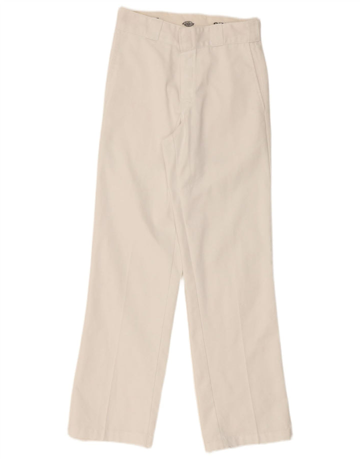 DICKIES Womens Straight Chino Trousers W28 L31  White