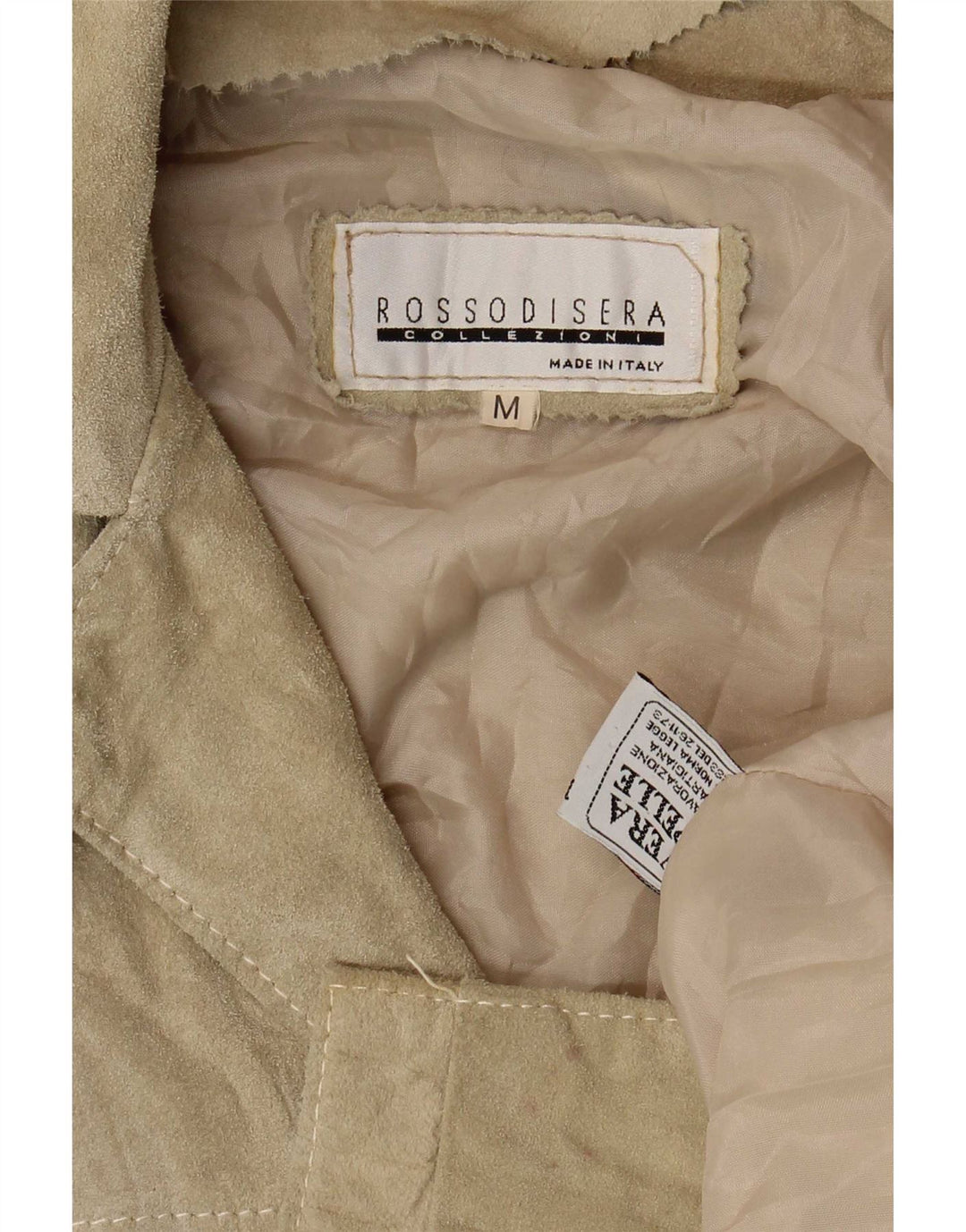 Rossodisera Womens Oversized Suede Jacket UK 14 Medium Beige Leather