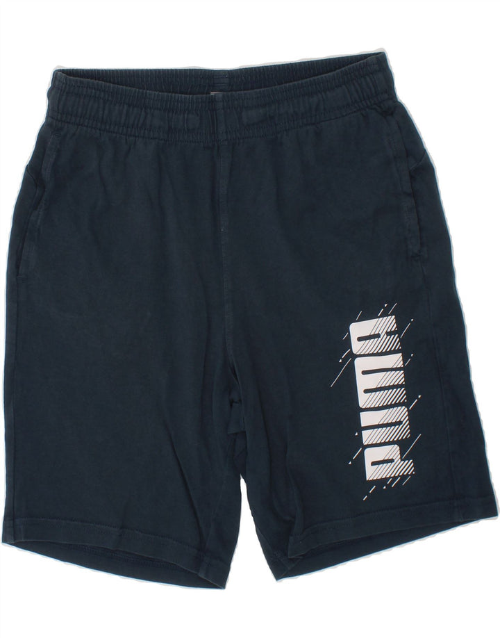 PUMA Boys Graphic Sport Shorts 11-12 Years Medium Navy Blue Cotton Vintage Puma and Second-Hand Puma from Messina Hembry 