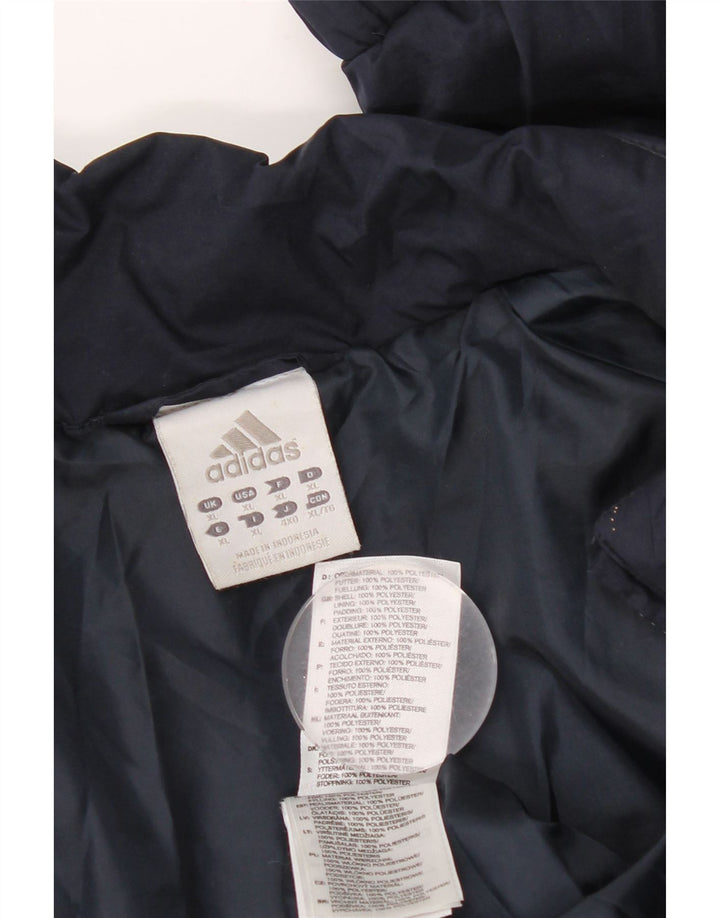Adidas Mens Padded Jacket UK 42 XL Navy Blue Polyester