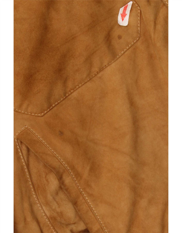 Vintage Mens Suede Jacket EU 54 XL Beige Leather