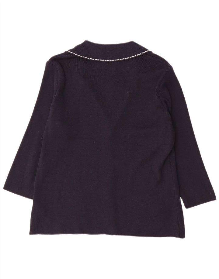 Marks & Spencer Womens Per Una Cardigan Sweater UK 16 Large Navy Blue