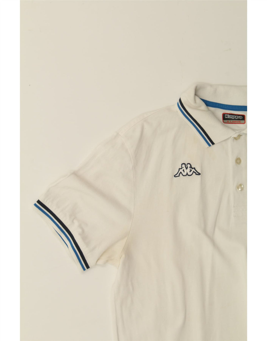 KAPPA Mens Polo Shirt XL White Cotton Vintage Kappa and Second-Hand Kappa from Messina Hembry 