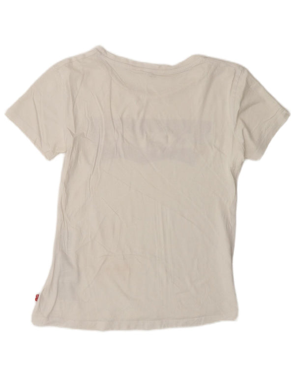 Levi's Womens Graphic T-Shirt Top UK 10 Small White Cotton
