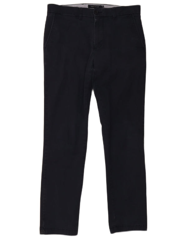 Tommy Hilfiger Mens Slim Fit Chino Trousers W32 L32 Navy Blue Cotton