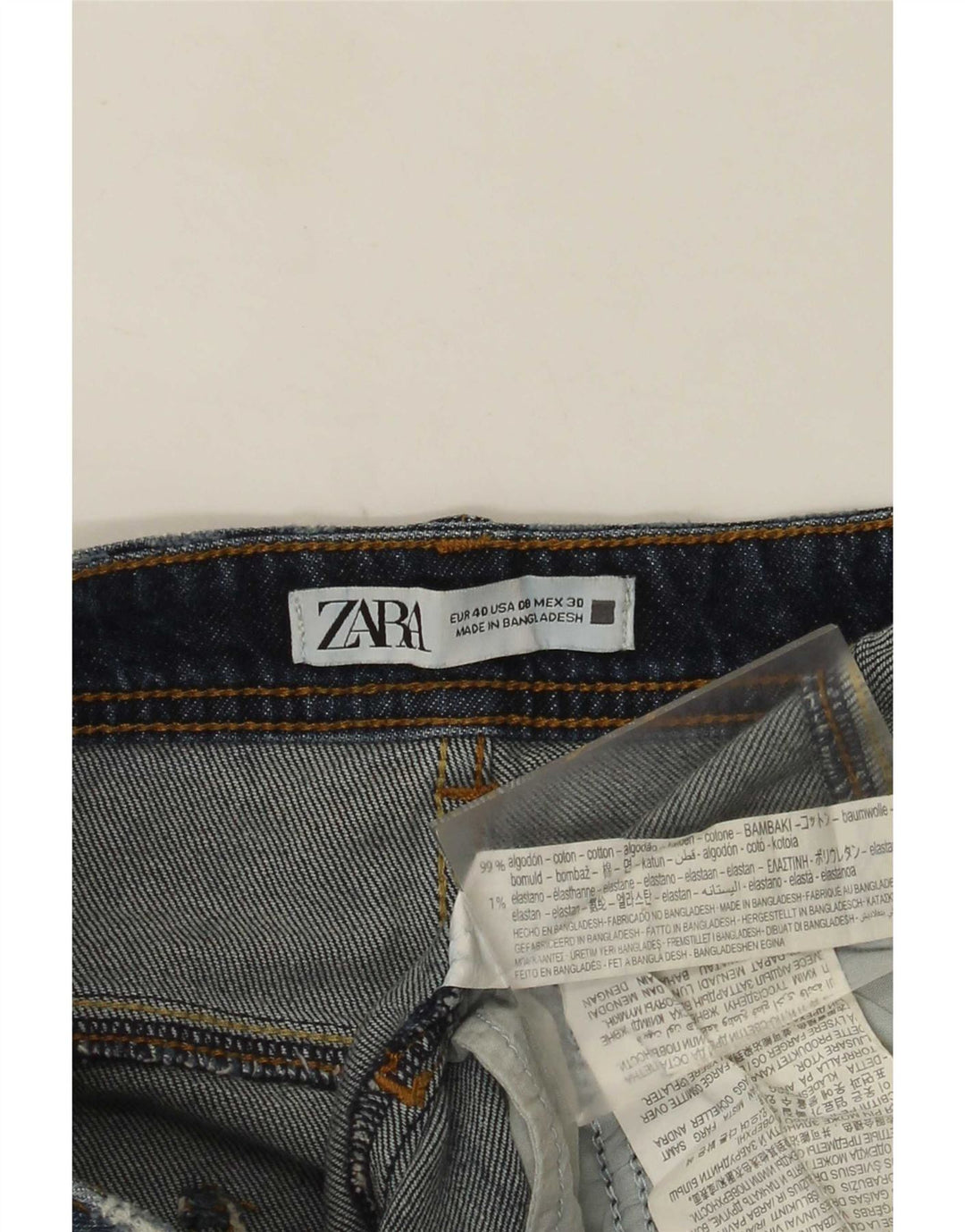 Zara Womens Distressed Slim Jeans EU 40 Medium W30 L28 Blue Cotton