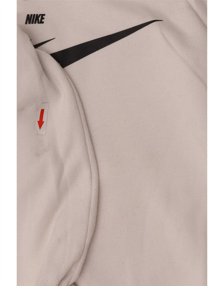 Nike Womens Graphic Oversized Hoodie Jumper UK 10 Small White Polyester