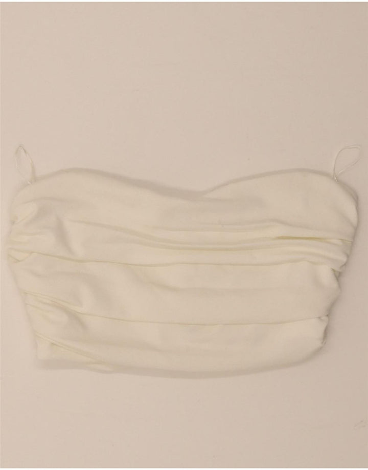 ZARA Womens Corset Top UK 14 Large White Polyester Vintage Zara and Second-Hand Zara from Messina Hembry 