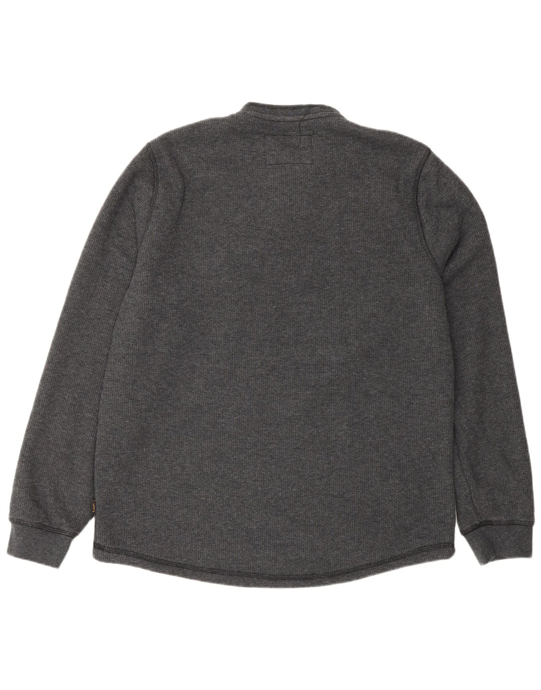 Lee Mens Regular Fit Button Neck Sweatshirt Jumper Small Grey Cotton