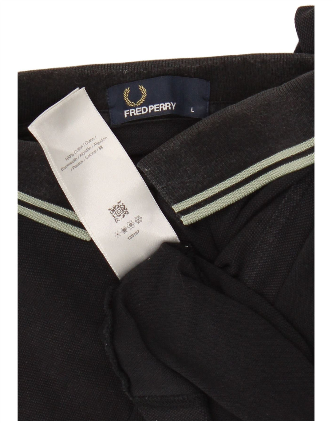 Fred Perry Mens Polo Shirt Large Black Cotton