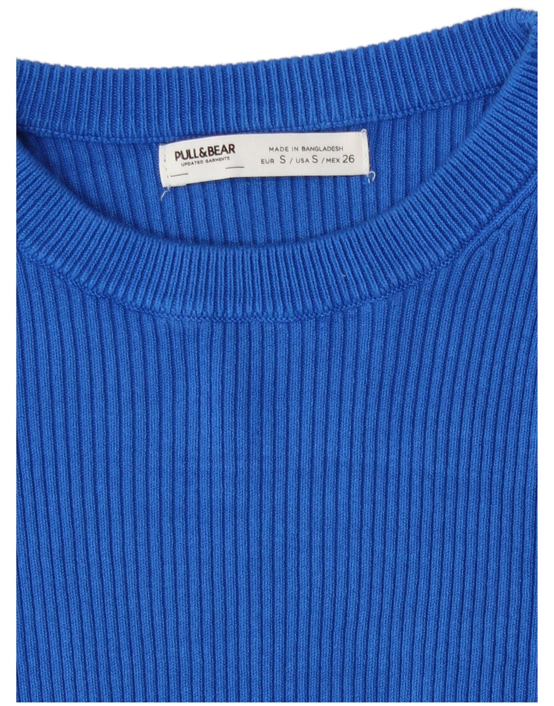 Pull & Bear Womens Crop Boat Neck Jumper Sweater UK 8 Small Blue