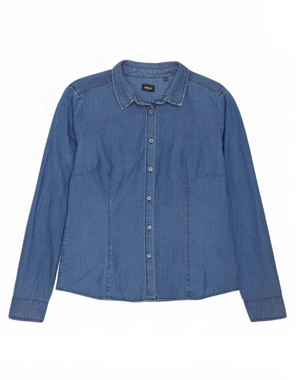 Marella Womens EMME Denim Shirt IT 42 Medium Blue Cotton
