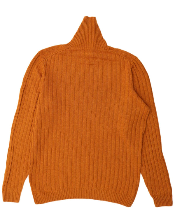 Brooksfield Mens Roll Neck Jumper Sweater IT 52 Large Orange Polyamide