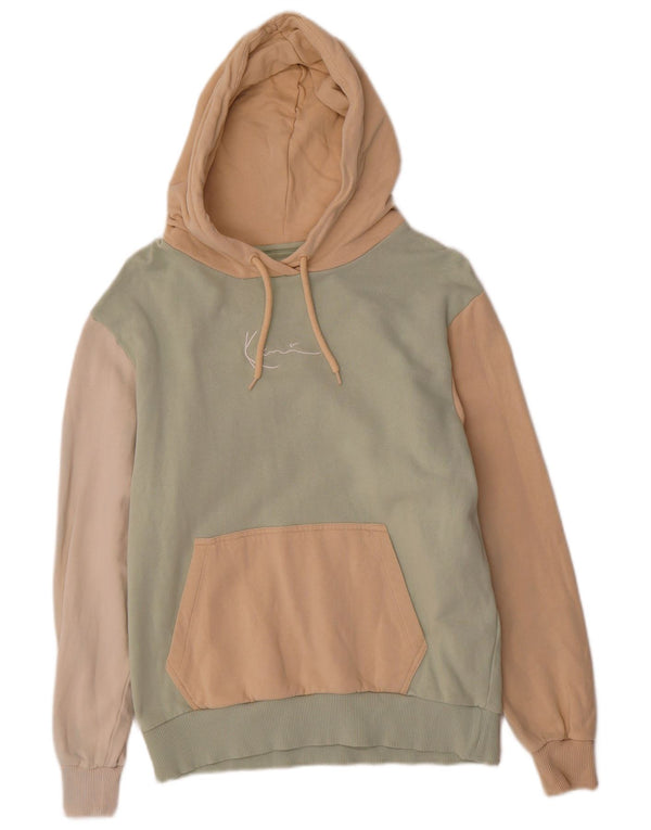 Karl Kani Womens Graphic Oversized Hoodie Jumper UK 6 XS Green Colourblock