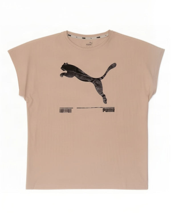 Puma Womens Oversized Graphic T-Shirt Top UK 10 Small Pink