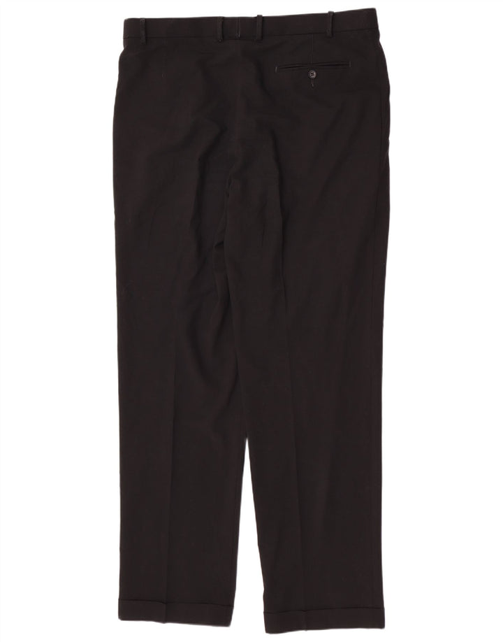 Marks & Spencer Mens Regular Suit Trousers W38 L33 Black Polyester