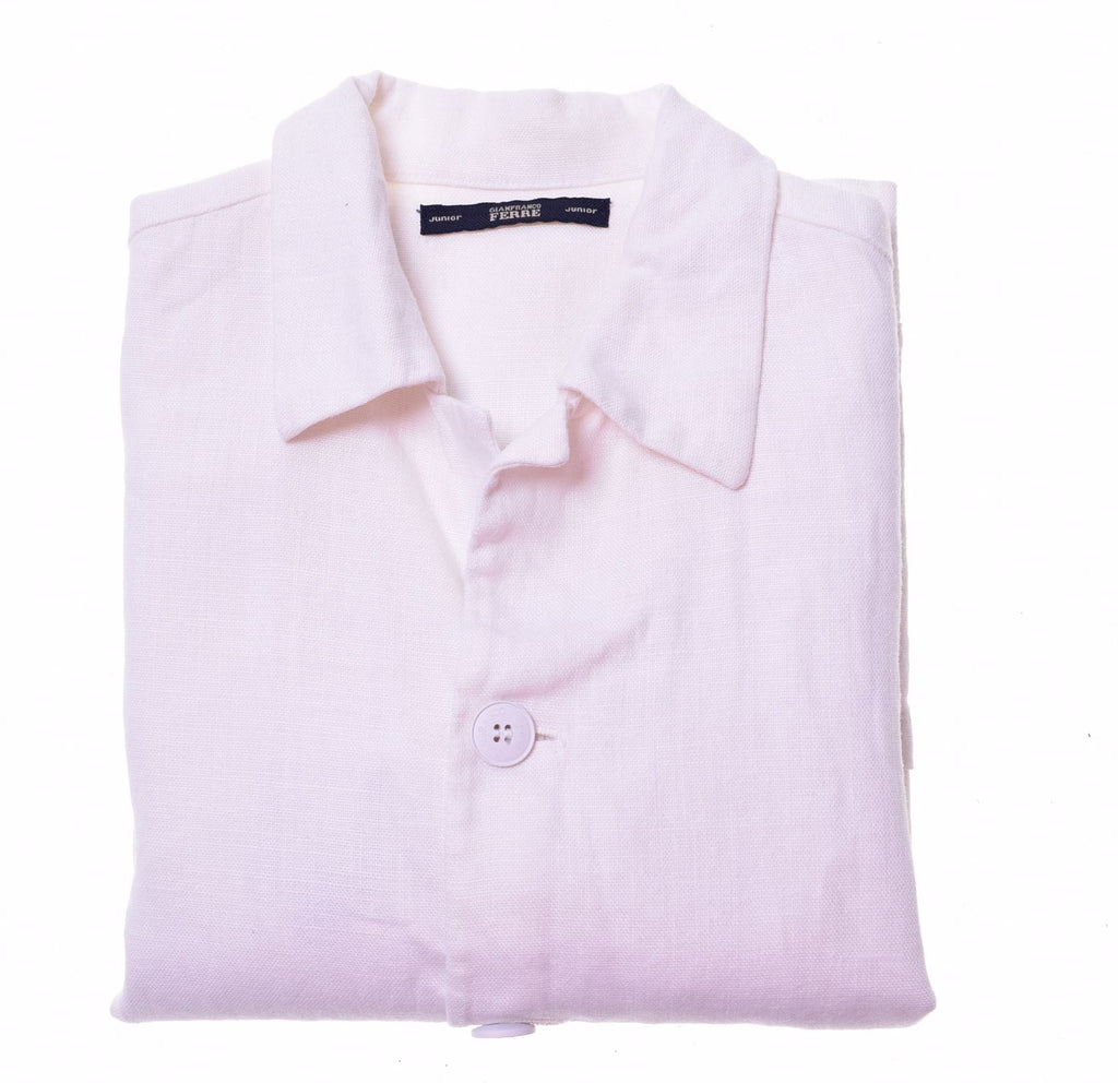 GIANFRANCO FERRE Boys Overjacket 7-8 Years White Linen Vintage Gianfranco Ferre and Second-Hand Gianfranco Ferre from Messina Hembry 