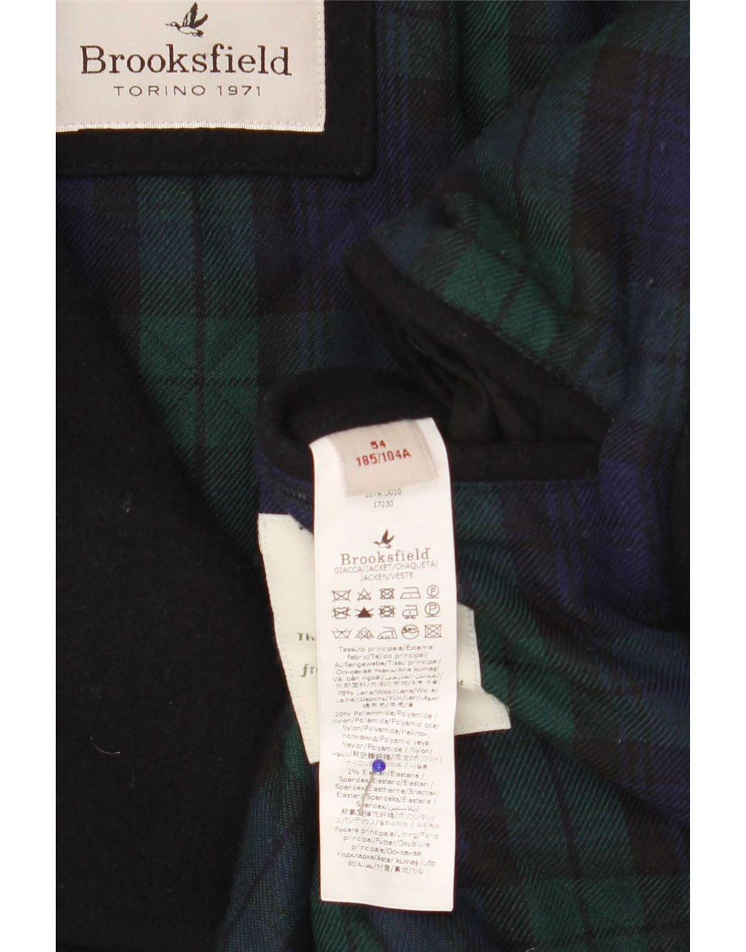 Brooksfield Mens Pea Coat IT 54 2XL Navy Blue Wool