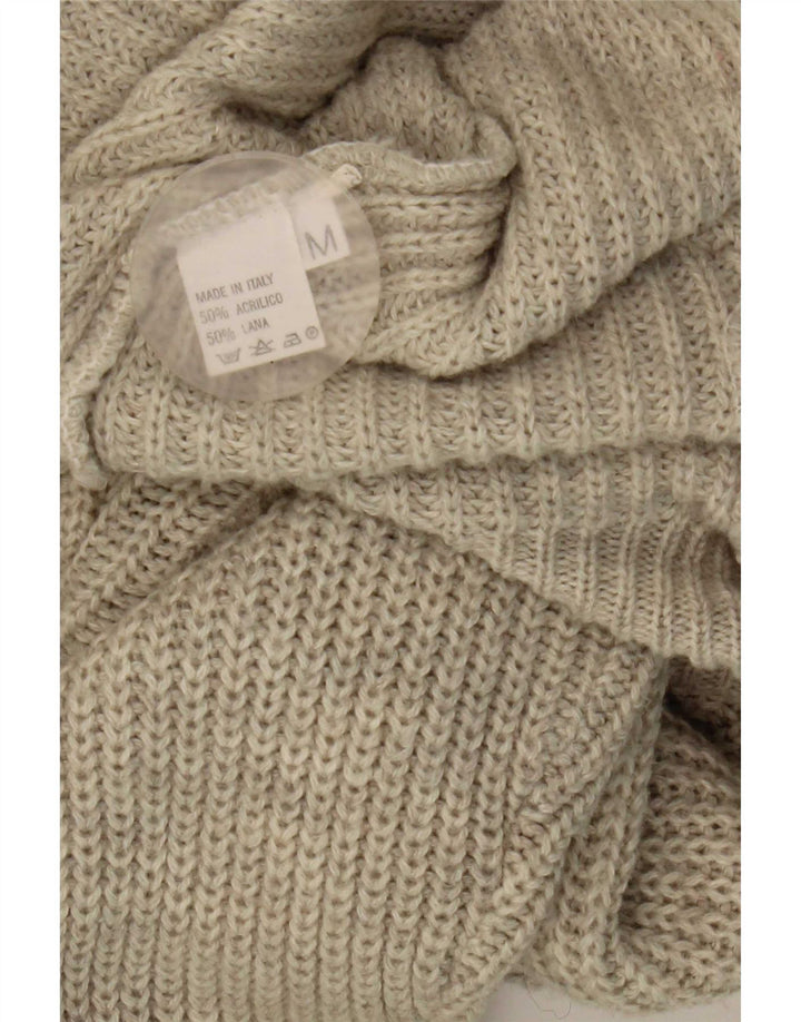 Vintage Mens Cardigan Sweater Medium Grey Acrylic