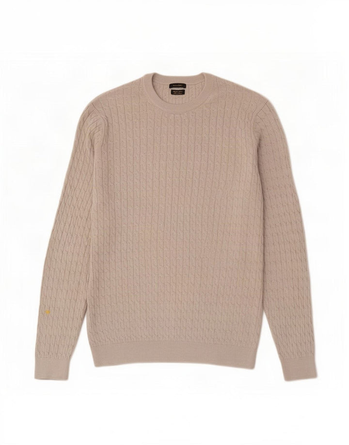 Massimo Dutti Mens Crew Neck Jumper Sweater Medium Grey Cotton