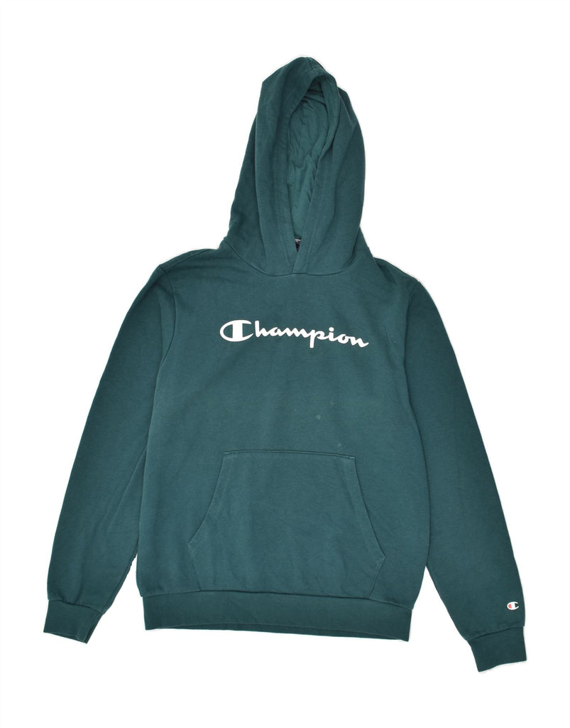 CHAMPION Boys Graphic Hoodie Jumper 15-16 Years 2XL Green | Vintage Champion | Thrift | Second-Hand Champion | Used Clothing | Messina Hembry 