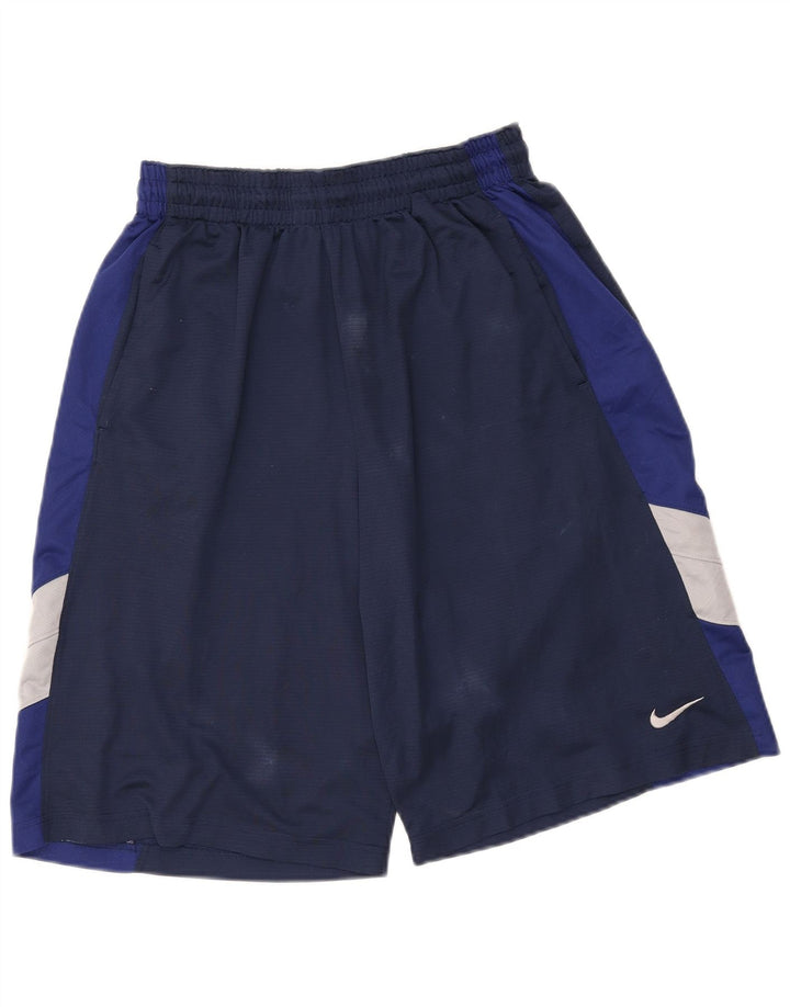 Nike Mens Dri Fit Sport Shorts Large Navy Blue Colourblock Polyester