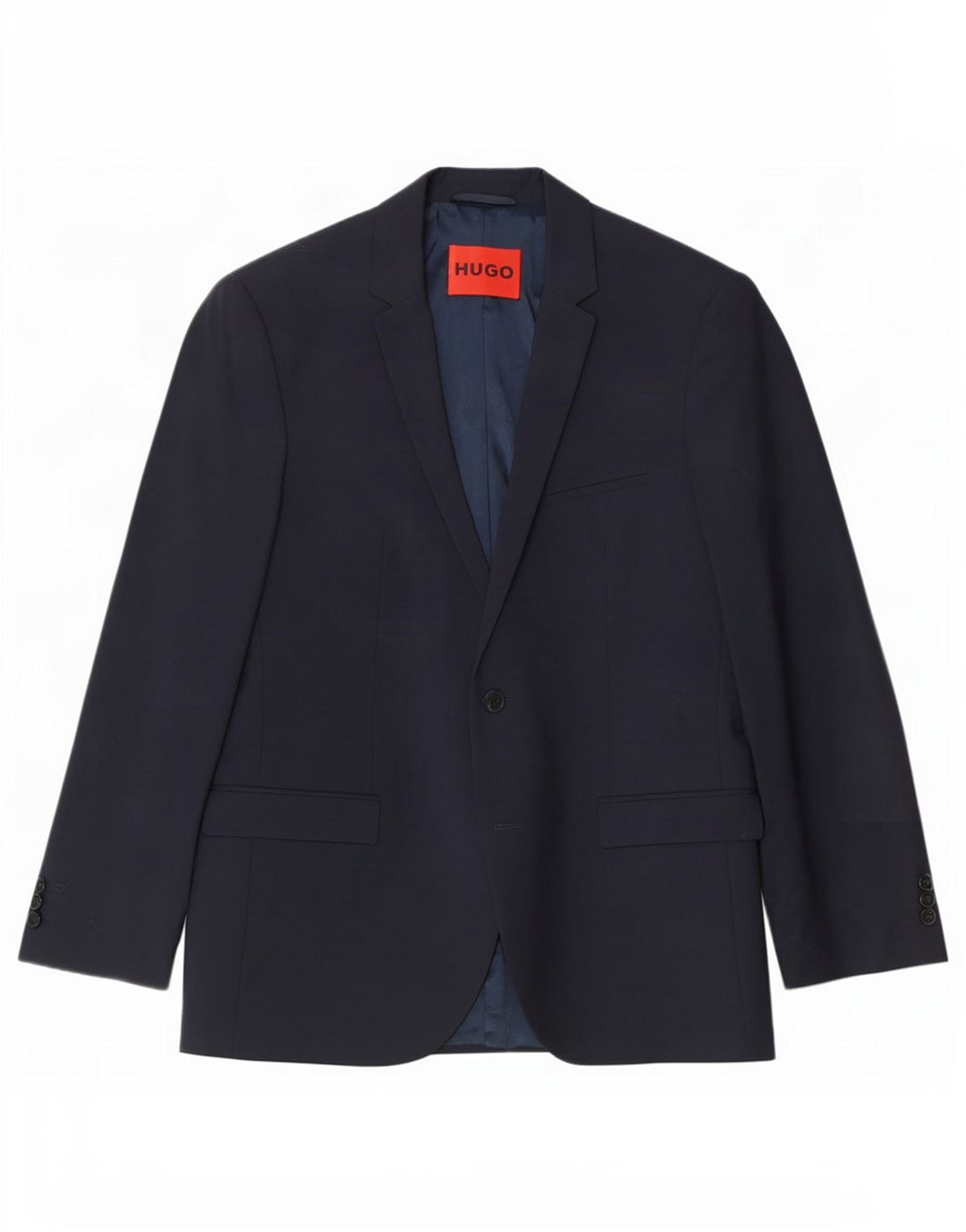 Hugo Boss Mens 2 Button Blazer Jacket UK 54 2XL Navy Blue Virgin Wool