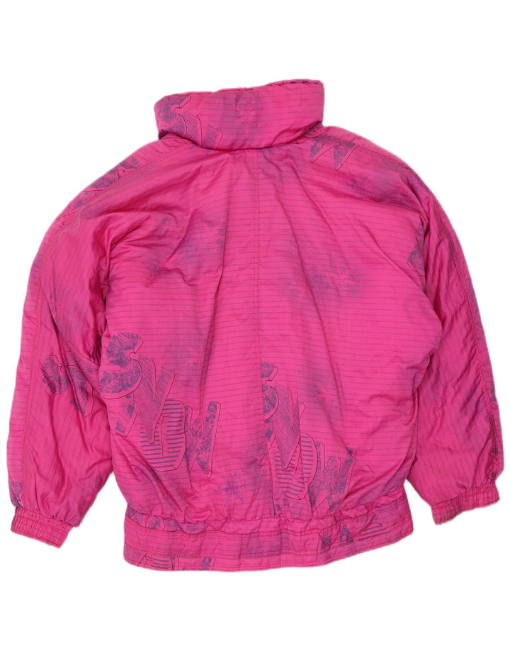 Etirel Womens Graphic Oversized Ski Jacket EU 40 Medium Pink Striped
