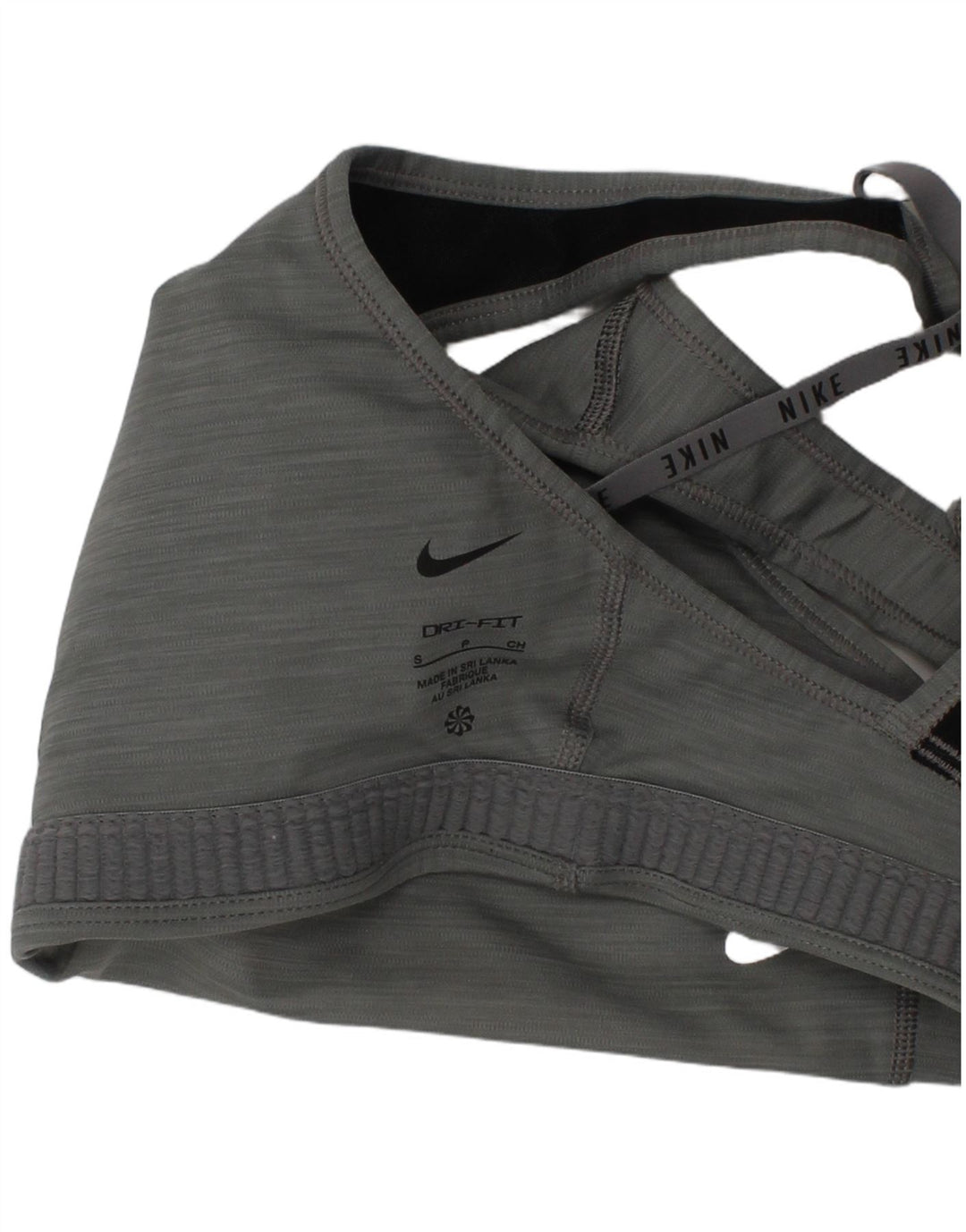 Nike Womens Graphic Sport Bra Top Small Grey Sports