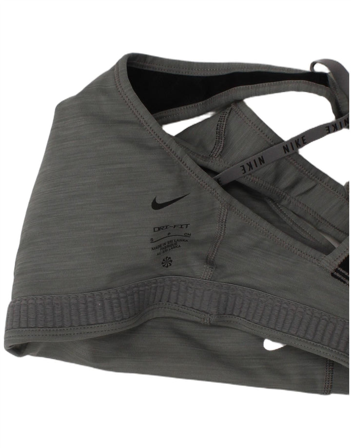 Nike Womens Graphic Sport Bra Top Small Grey Sports